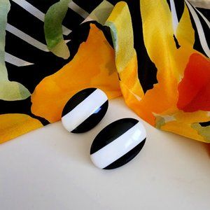 Retro Black & White Earrings